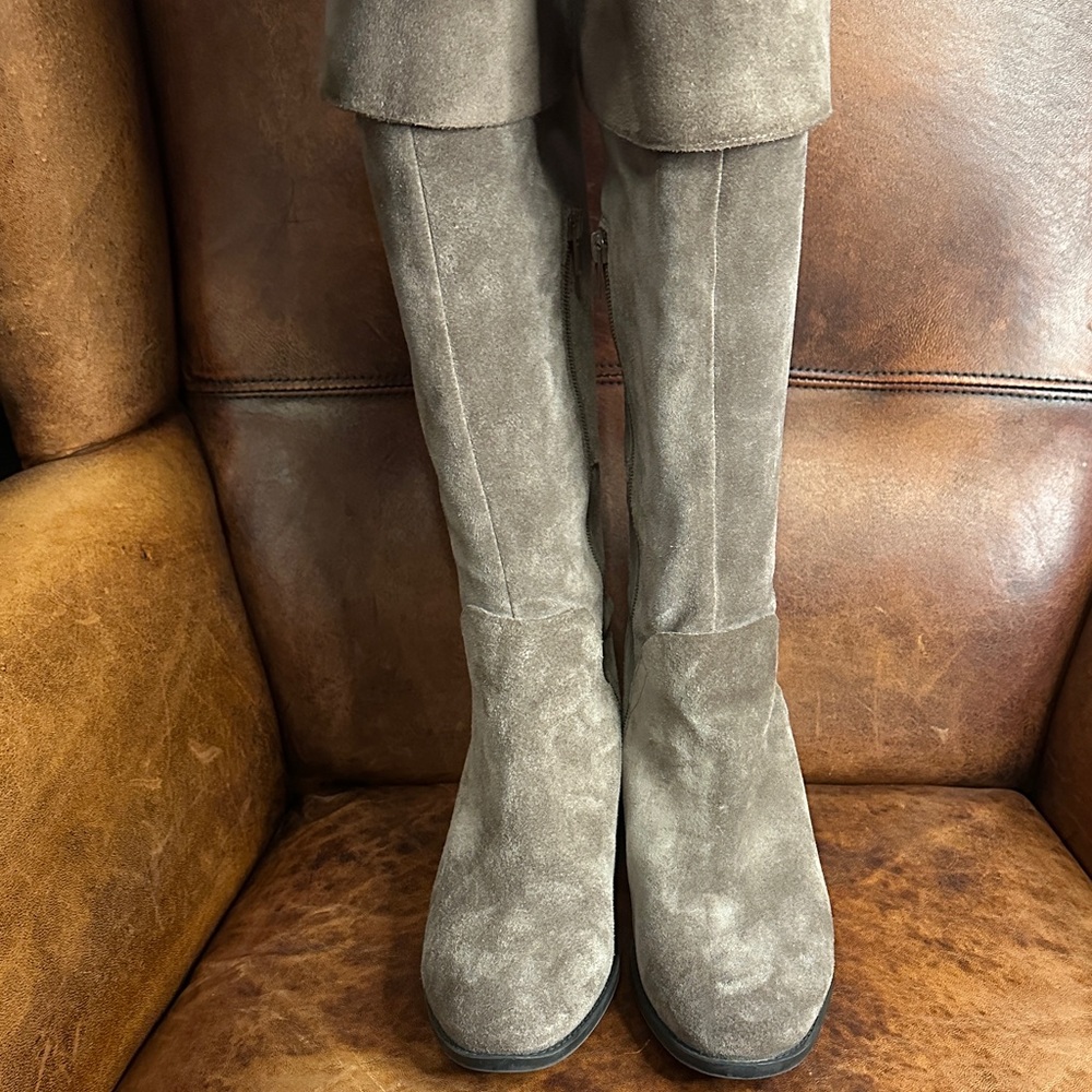 Vince Camuto Taupe Heeled Boots - Picture 2 of 11